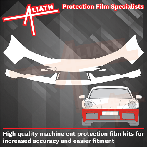 Porsche 911 Turbo & S (992) 2020-Present, Front Bumper CLEAR Paint Protection