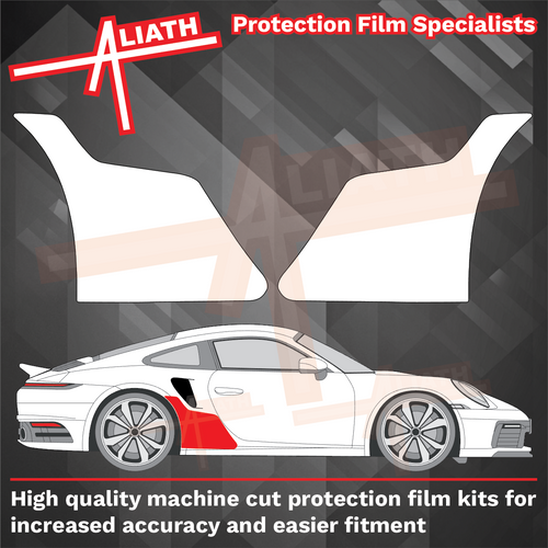 Porsche 911 Turbo & GT3 RS (992) 2020-Present, Large Rear QTR Arch CLEAR Paint Protection