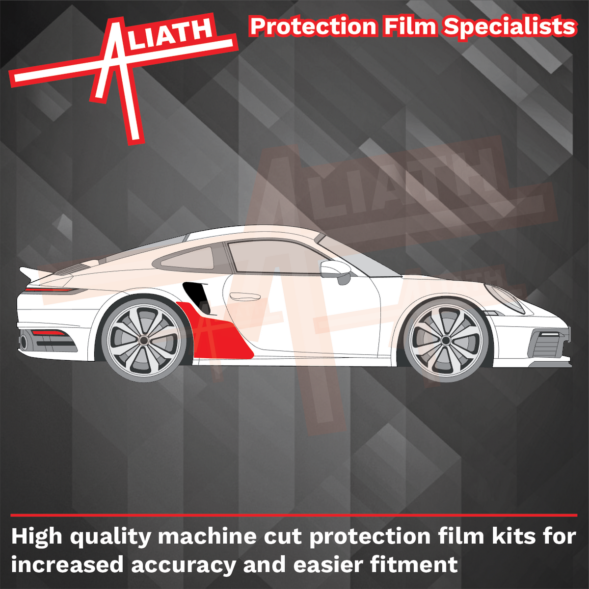 Porsche 911 Turbo & GT3 RS (992) 2020-Present, Large Rear QTR Arch CLEAR Paint Protection