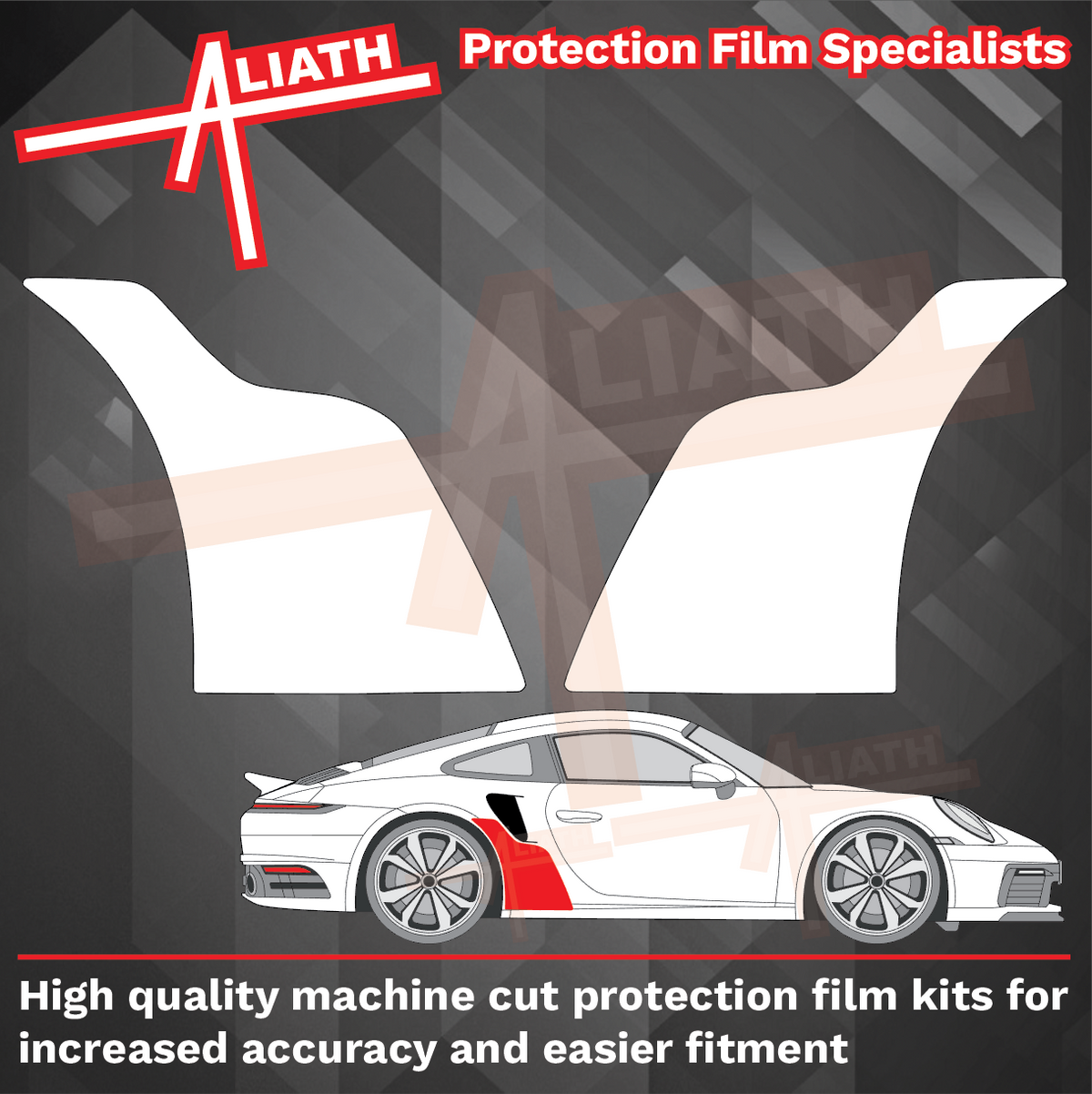 Porsche 911 Turbo & GT3 RS (992) 2020-Present, Rear QTR Arch CLEAR Paint Protection
