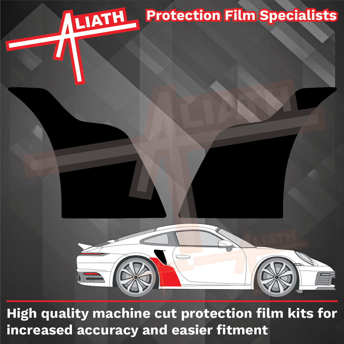 Porsche 911 Turbo & GT3 RS (992) 2020-Present, Rear QTR Arch CARBON Paint Protection