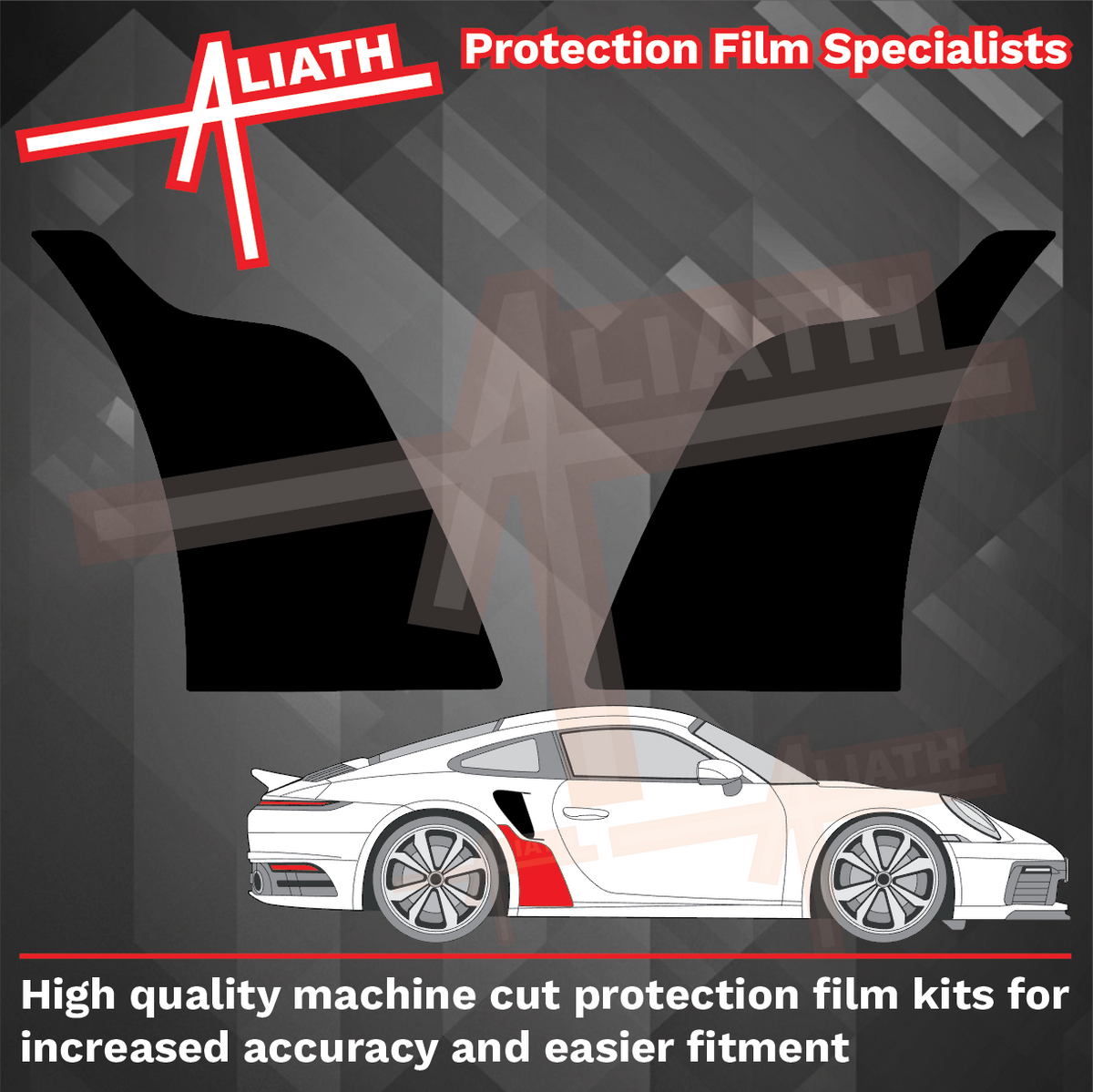 Porsche 911 Turbo & GT3 RS (992) 2020-Present, Rear QTR Arch (SMALL) CARBON Paint Protection