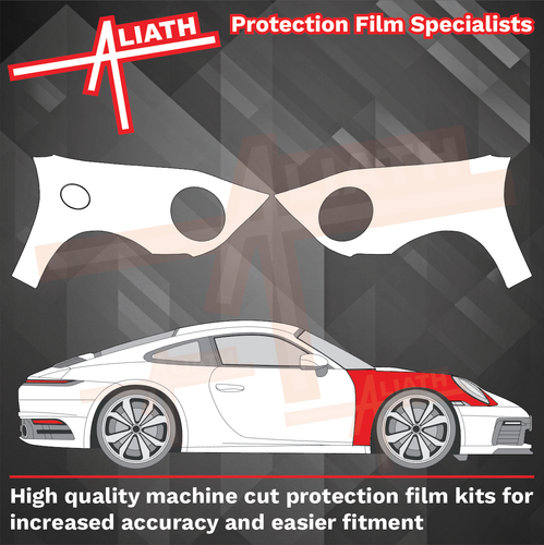 Porsche 911 (992) 2020-Present, Front Wings CLEAR Paint Protection