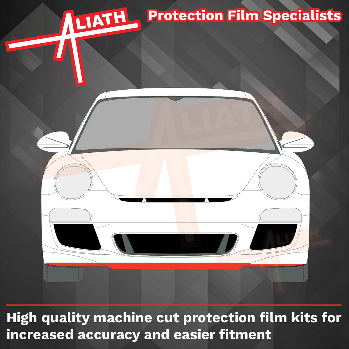 Porsche 911 GT3 (997) 2006-2009, Front Bumper Lower Spoiler CLEAR Paint Protection