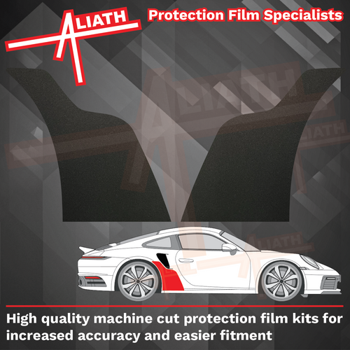 Porsche 911 Turbo & GT3 RS (992) 2020-Present, Rear QTR Arch BLACK Paint Protection