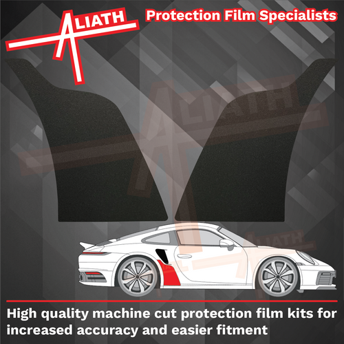 Porsche 911 Turbo & GT3 RS (992) 2020-Present, Rear QTR Arch (SMALL) BLACK Paint Protection