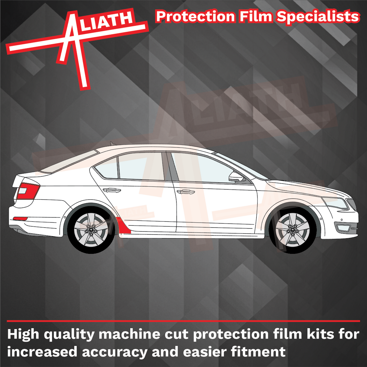 Skoda Octavia (Type 5E) 2012-2019, Rear QTR Lower Arch CLEAR Paint Protection