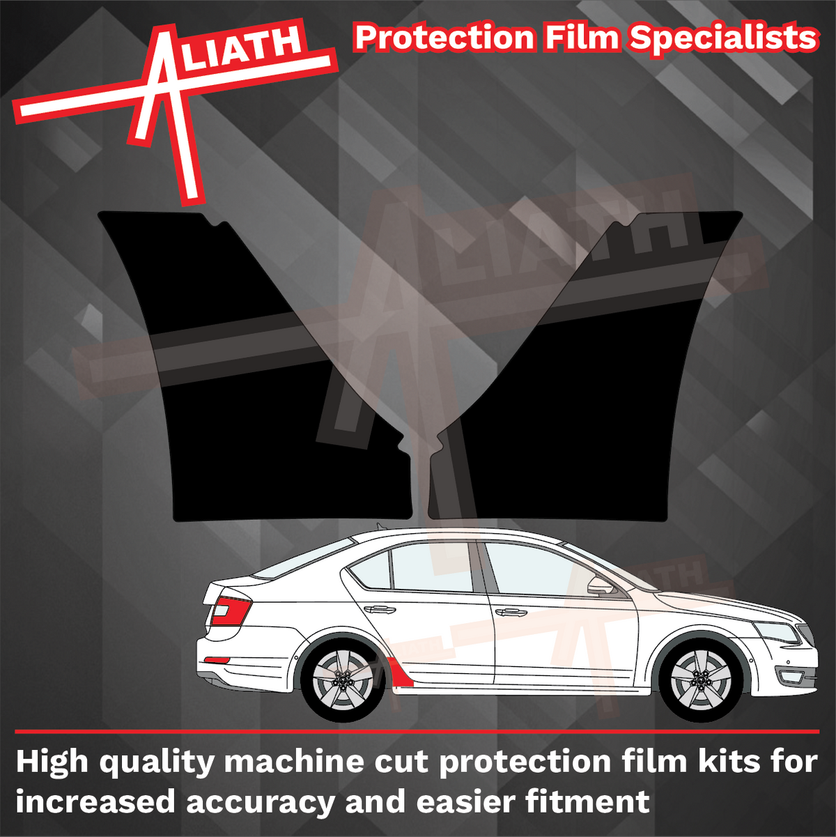 Skoda Octavia (Type 5E) 2012-2019, Rear QTR Lower Arch BLACK Paint Protection