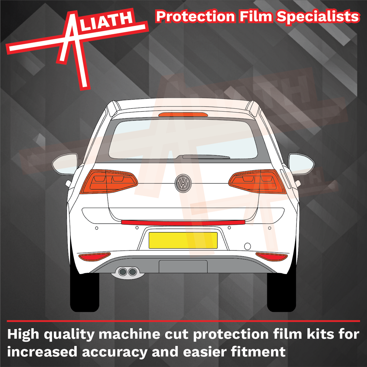 Volkswagen Golf Sports Van (SV) 2014-2020, Rear Bumper Upper CLEAR Paint Protection