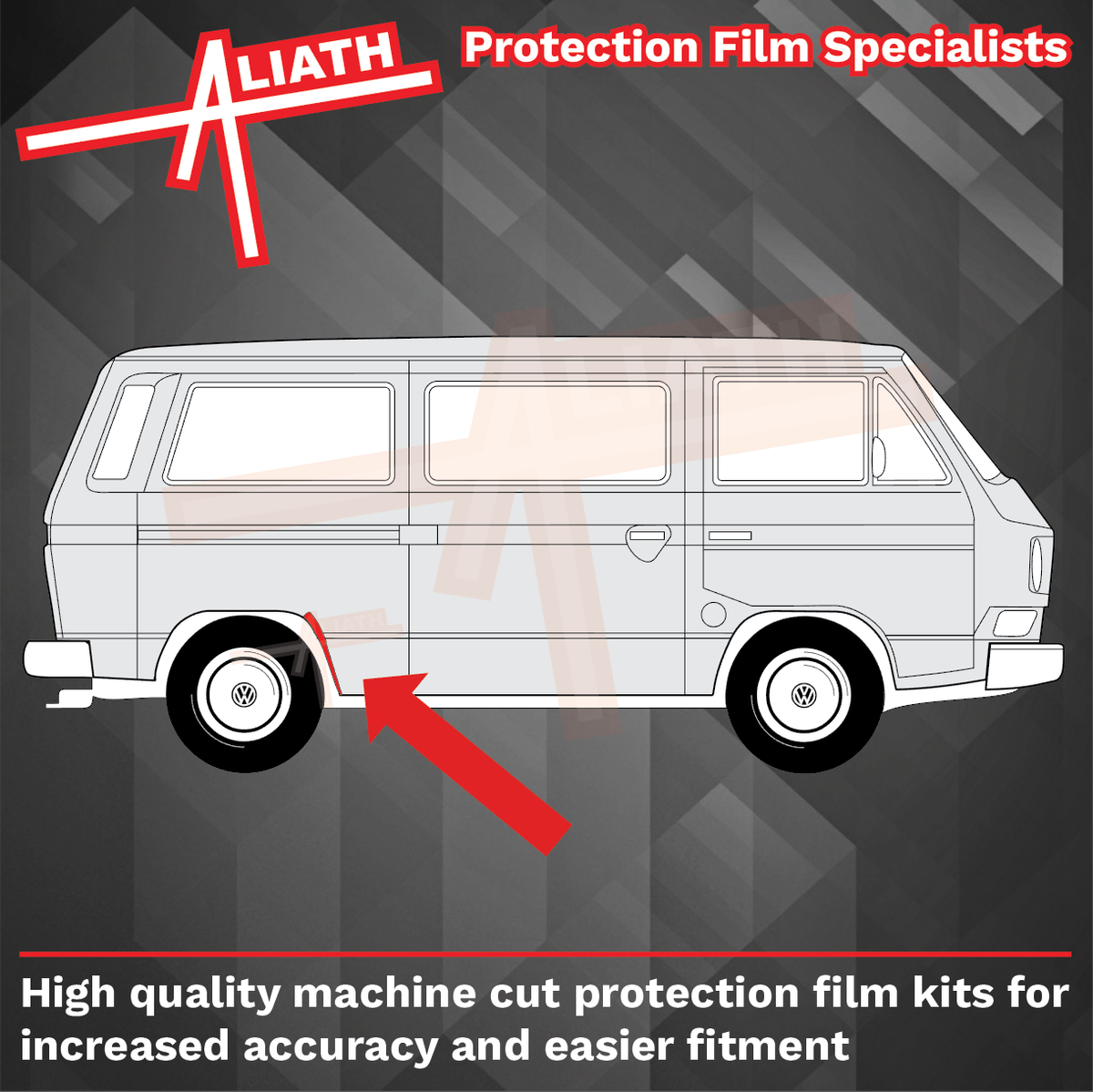 VW Transporter (Type T25) 1979-1992 , Rear QTR Arch CLEAR Paint Protection CLASSIC