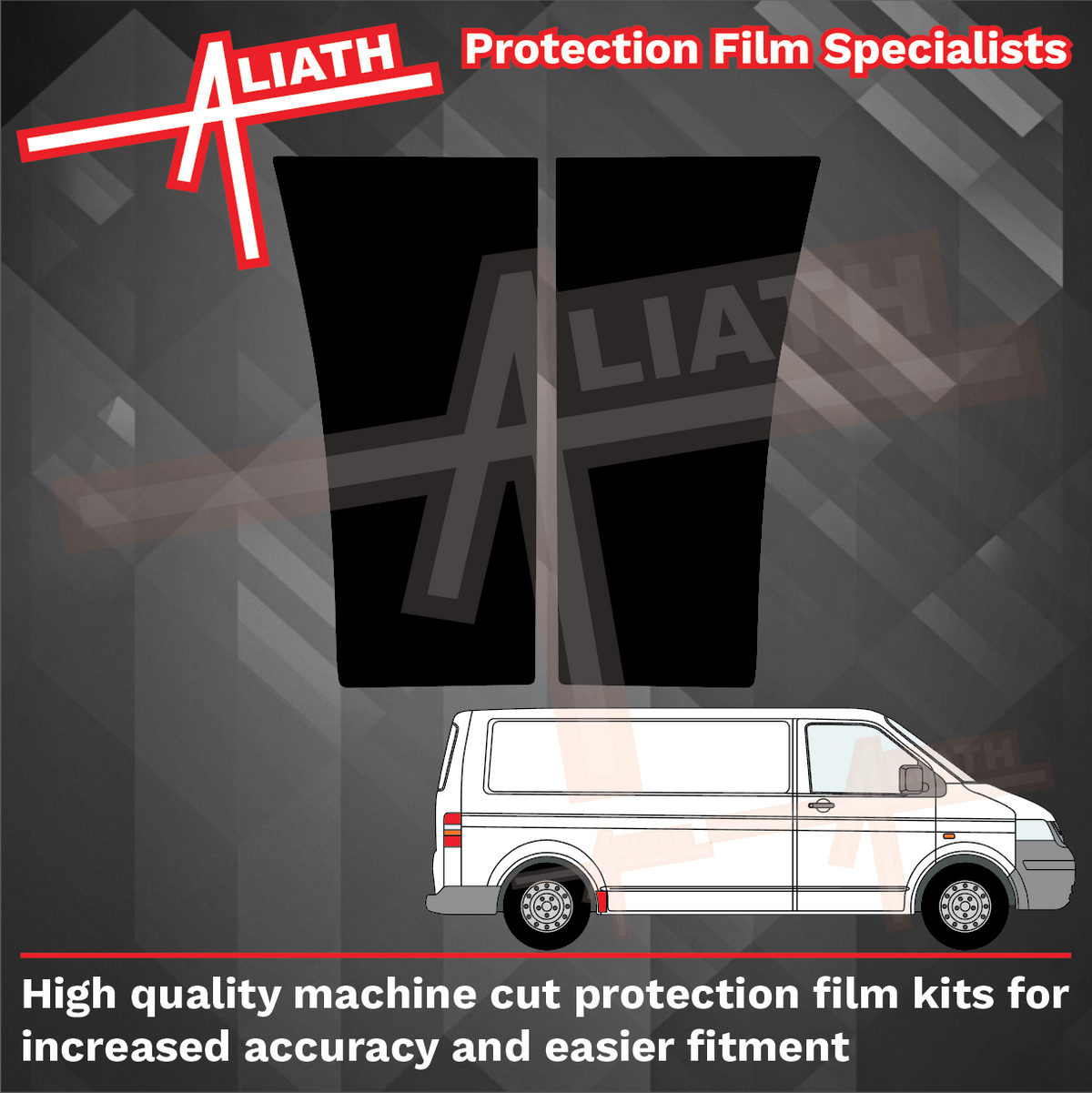 Volkswagen Transporter / Caravelle (Type T5), Rear QTR Arch (Large) BLACK Paint Protection