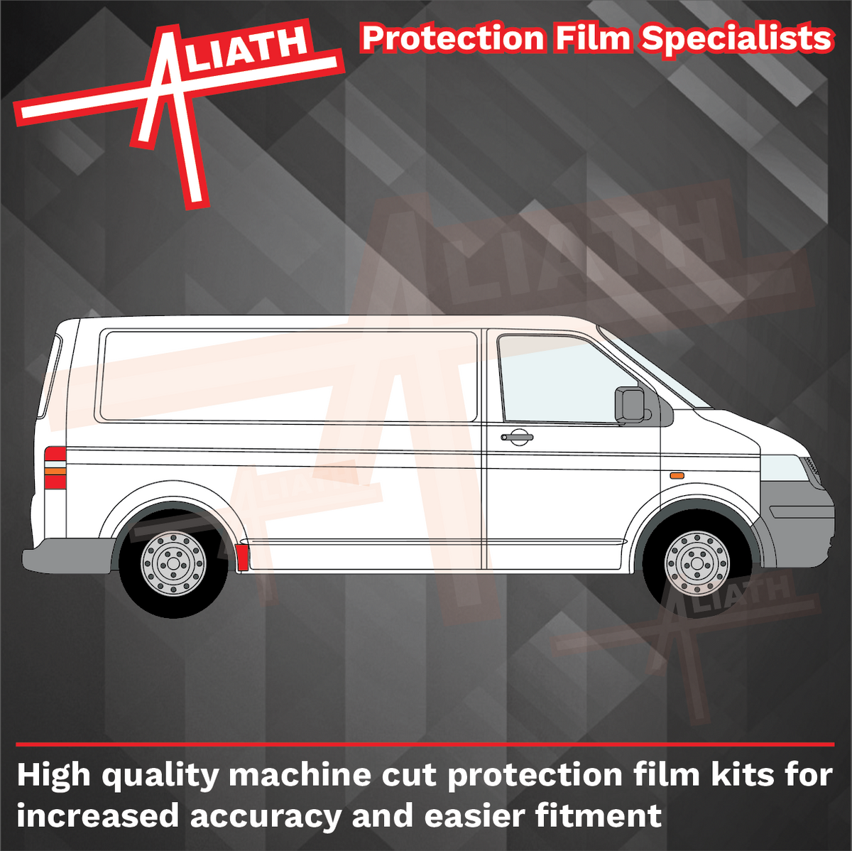 Volkswagen Transporter / Caravelle (Type T5), Rear QTR Arch (Large) BLACK Paint Protection