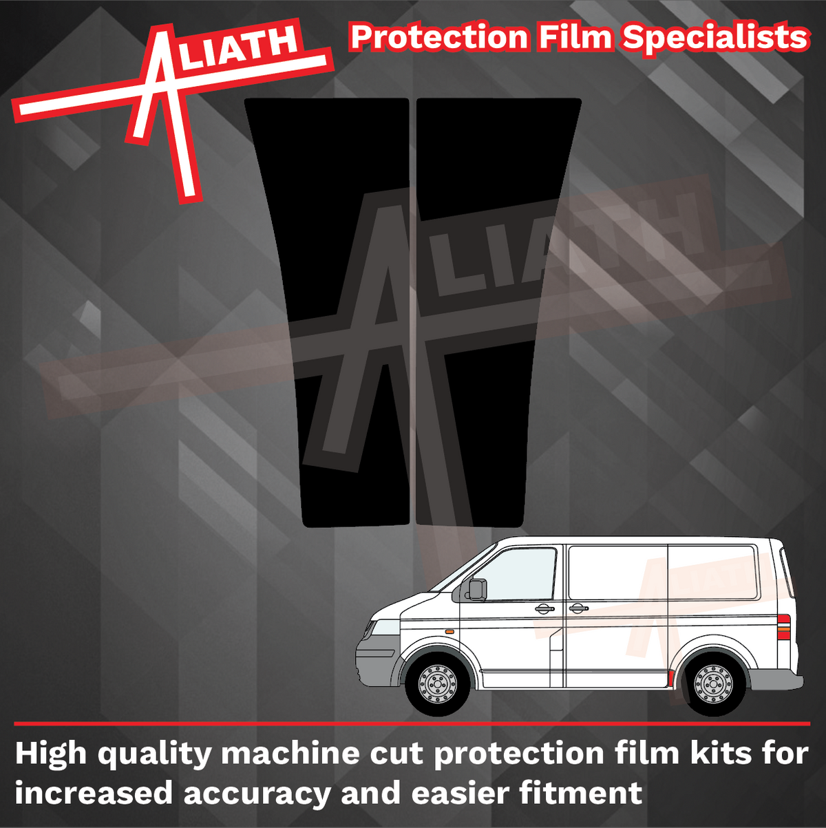 Volkswagen Transporter / Caravelle (T5), Rear QTR Arch (Small) BLACK Paint Protection