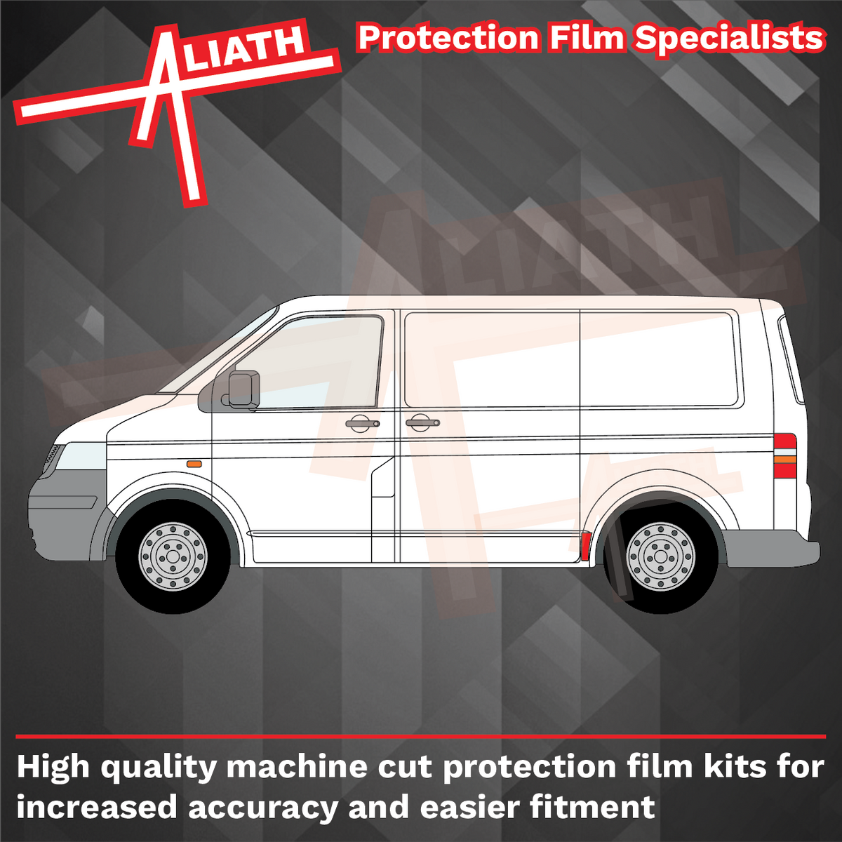 Volkswagen Transporter / Caravelle (T5), Rear QTR Arch (Small) BLACK Paint Protection