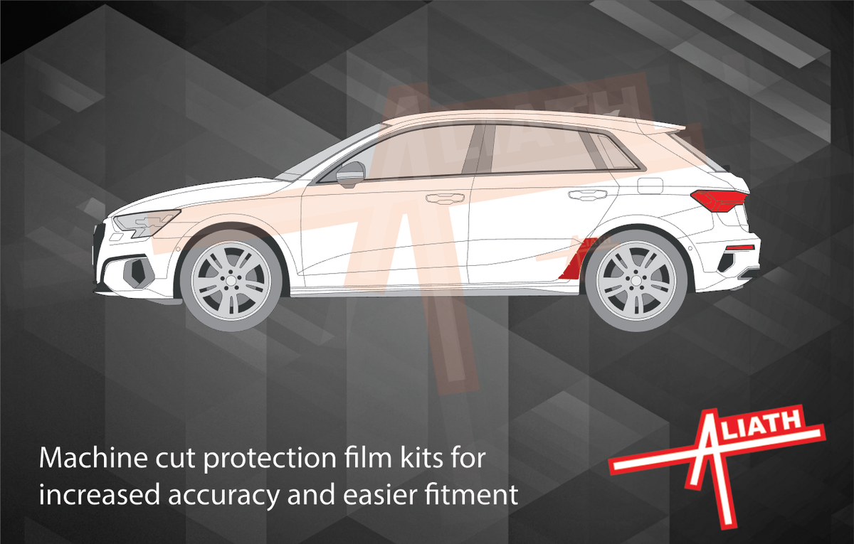 Audi A3 (5 Door)(Type 8Y) 2020-Present, Rear QTR Arches CLEAR paint Protection