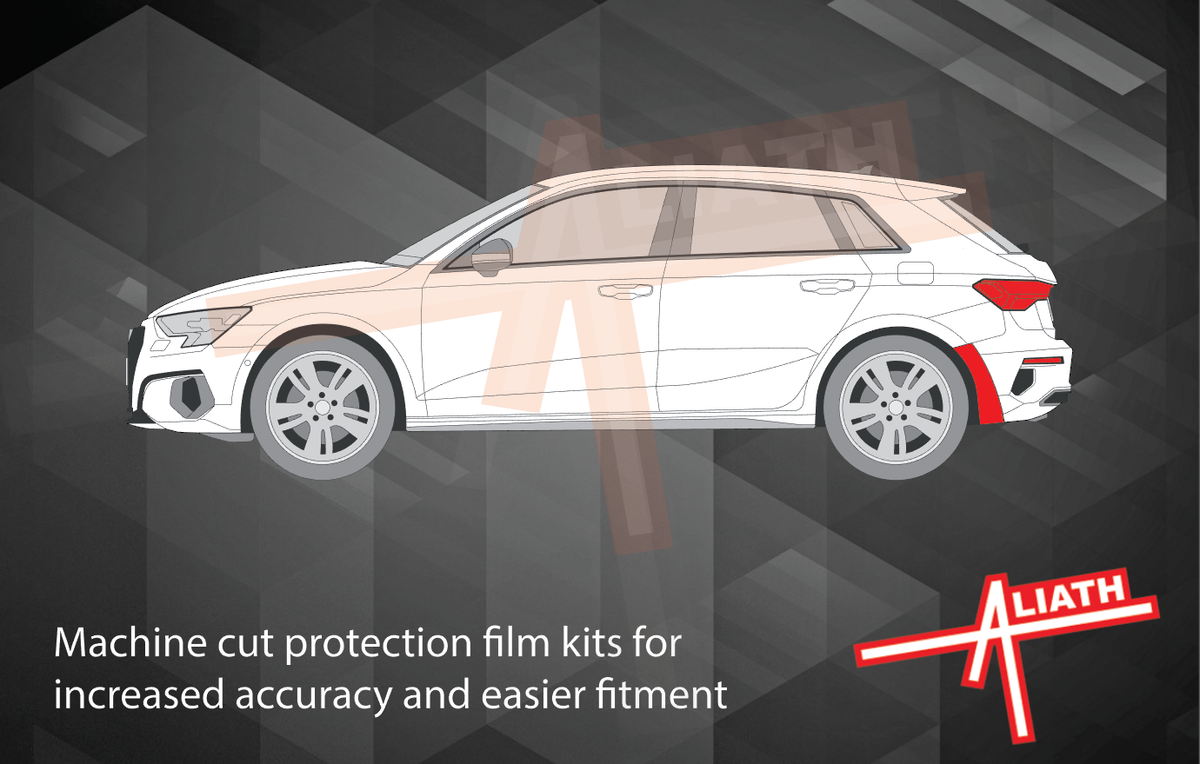 Audi A3 (Type 8Y) 2020-Present, Rear Bumper Arches CLEAR paint Protection