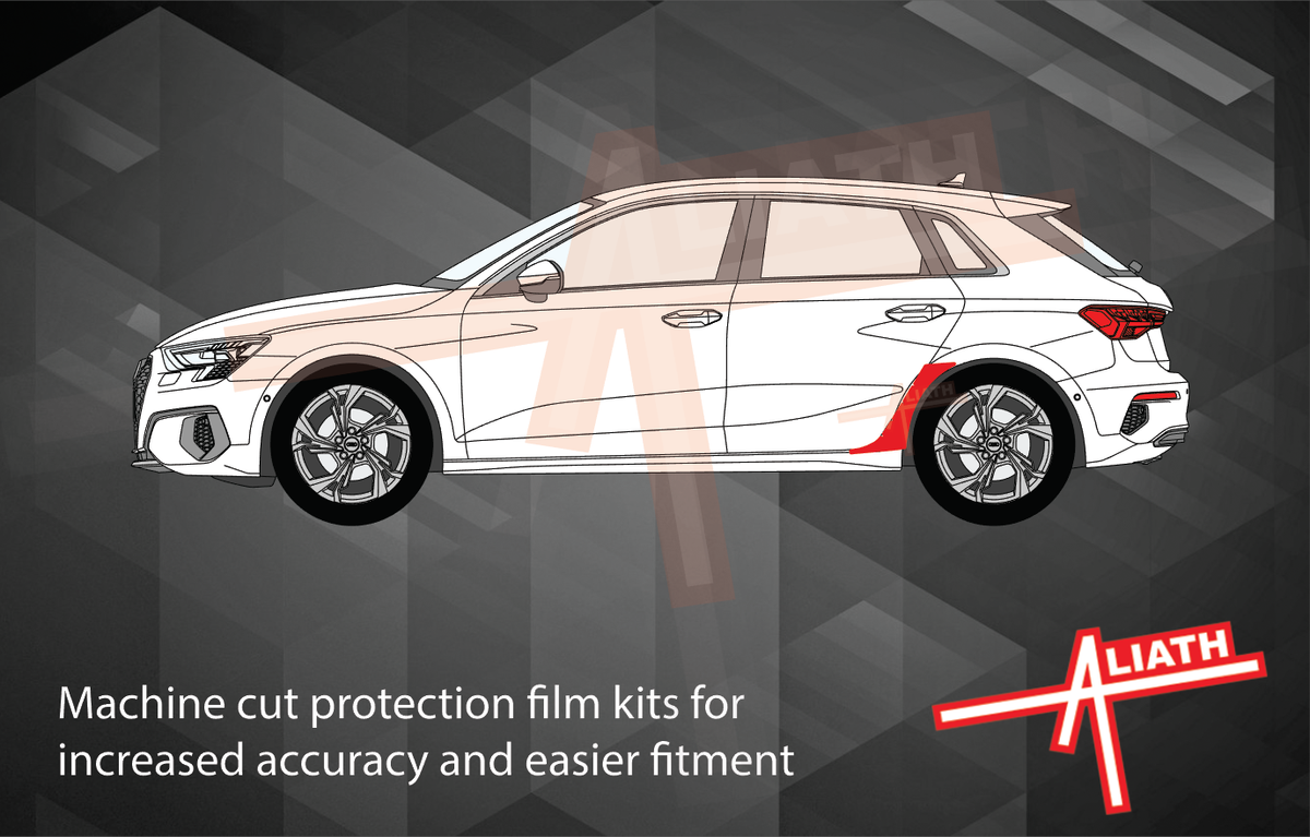 Audi RS3 (5 Door)(Type 8Y) 2020-Present, Rear QTR Arches Larger CLEAR paint Protection