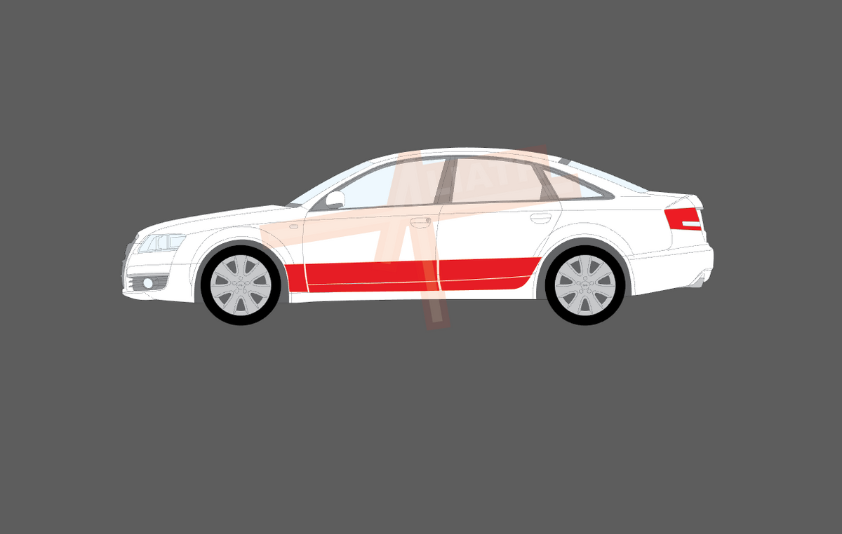 Audi A6 / S6 / RS6 (Type C6 / 4F) 2004-2011, Lower Foor Panels CLEAR Stone Protection