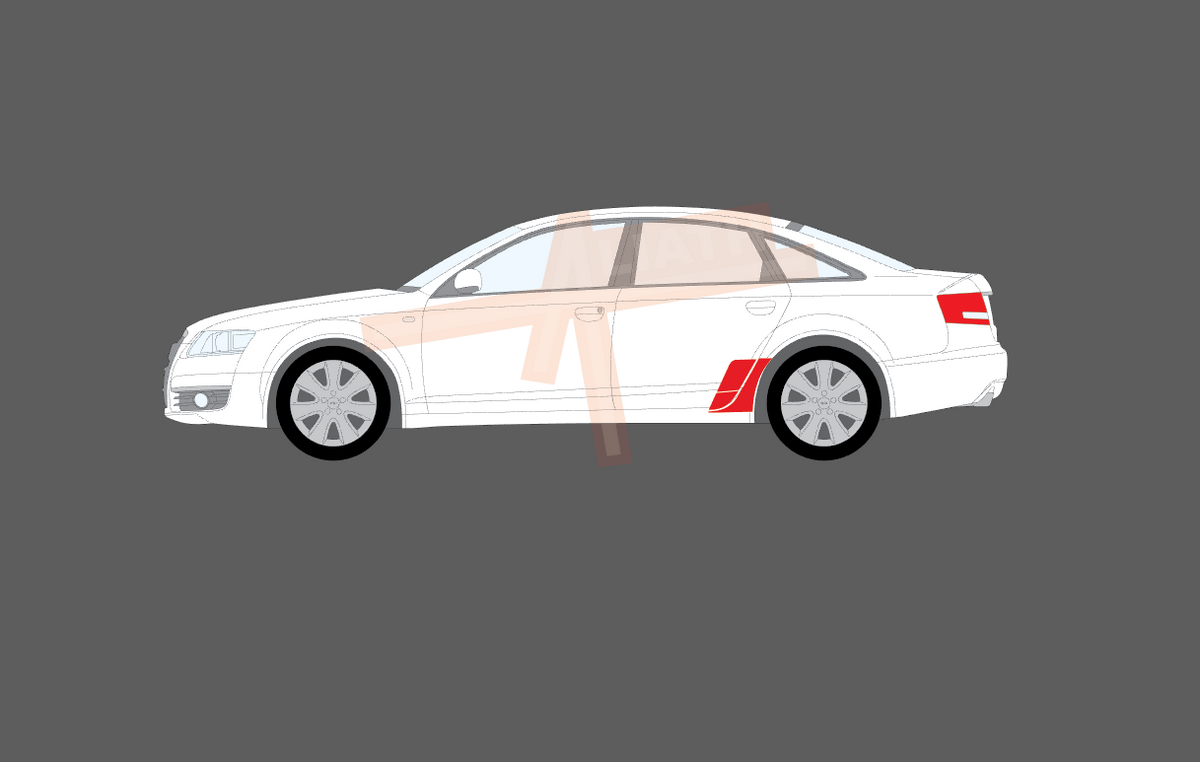 Audi A6 / S6  (Type C6 / 4F) 2004-2011, Rear Arches CLEAR Stone Protection