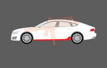 Audi A7  (Type 4G8) 2010-2015, Side Sill Skirt Trims CLEAR Paint Protection