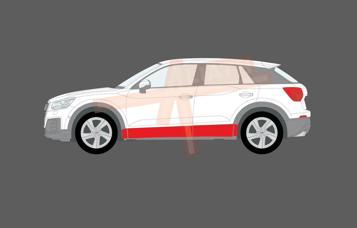 Audi Q2 2017-Present, Lower Door & Wing Trims CLEAR Paint Protection