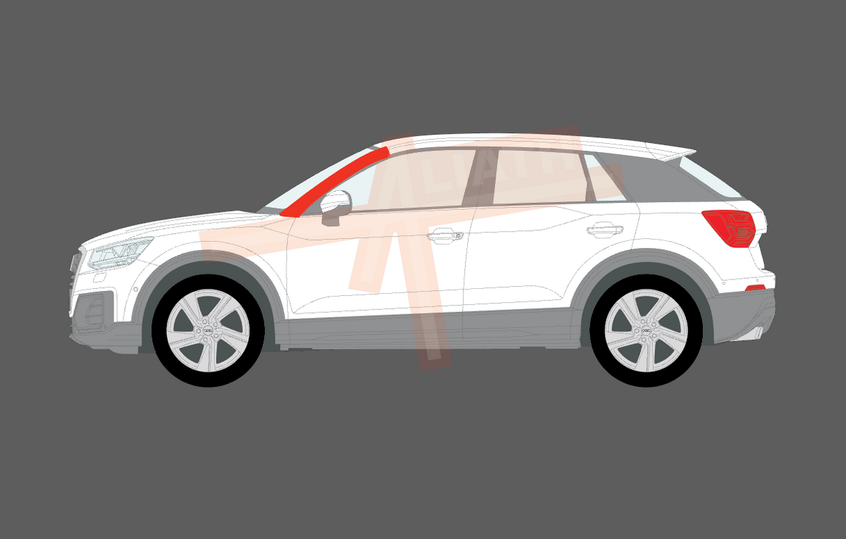 Audi Q2 2017-Present, Front Screen A-Pillars CLEAR Paint Protection
