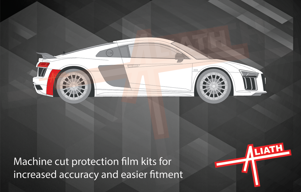 Audi R8 (Type 4S MK2) 2015-2019, Rear Bumper Arches CLEAR Paint Protection