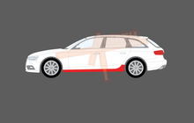 Audi RS4 (Type 8K) 2012-2015, Side Sill Skirt Trims CLEAR Paint Protection