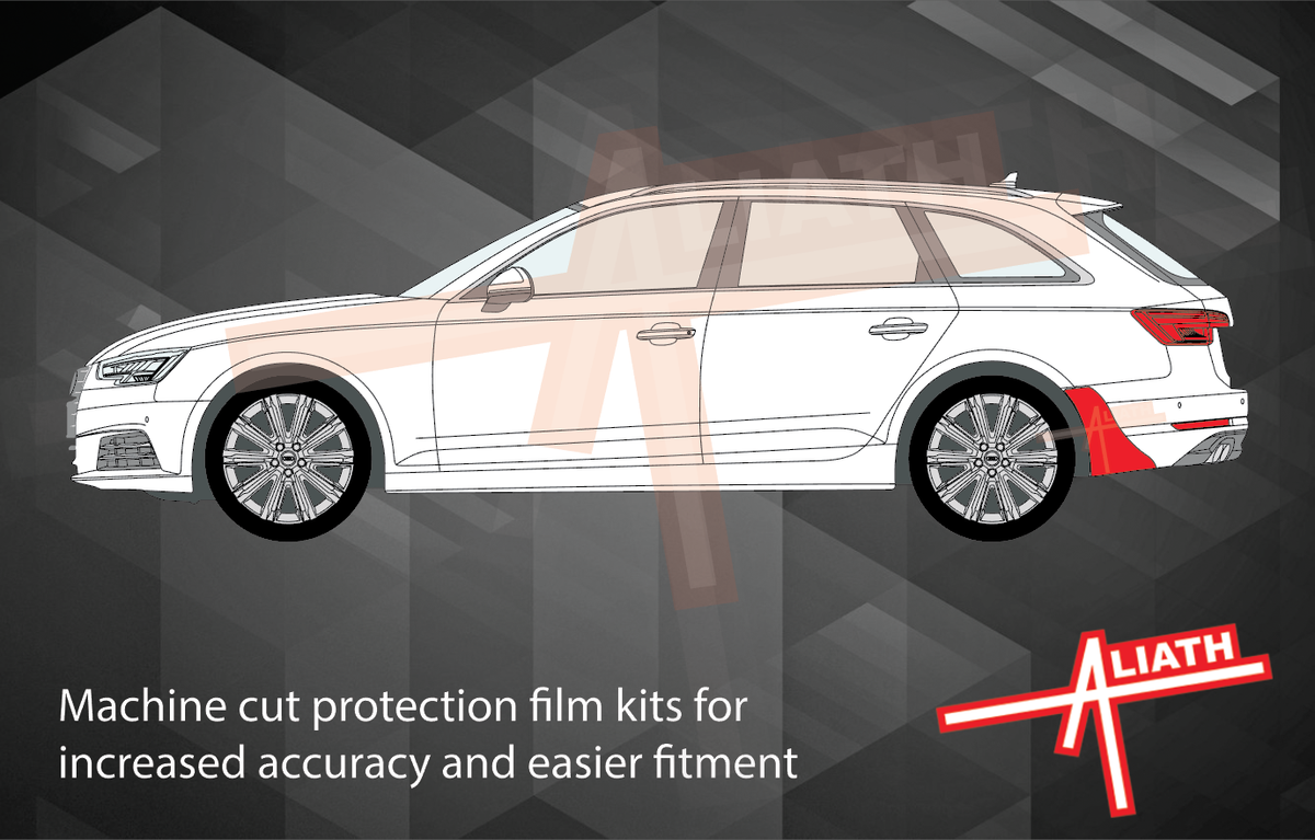Audi RS4 (Type B9 8W) 2016-, Rear Bumper Sides CLEAR Paint Protection