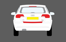 Audi A3 / S3 (Type 8P Facelift) 2008-2012, Rear Bumper Upper BLACK Scratch Protection