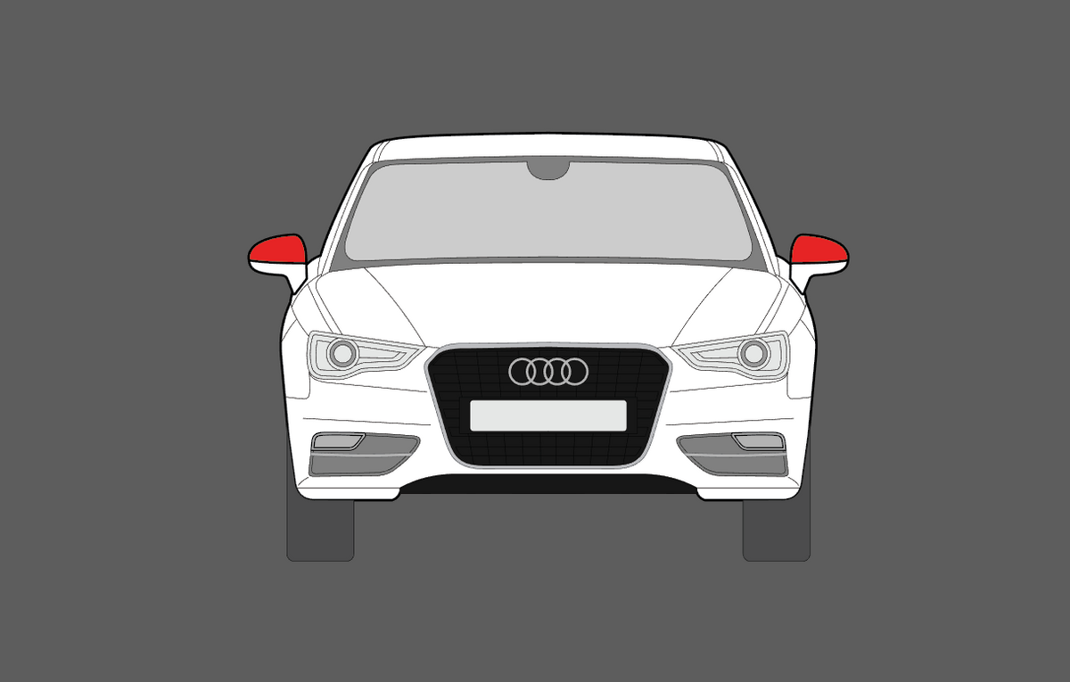 Audi A3 / S3 / RS3 (Type 8V Facelift) 2016-2020, Door Mirror Covers CLEAR Paint Protection