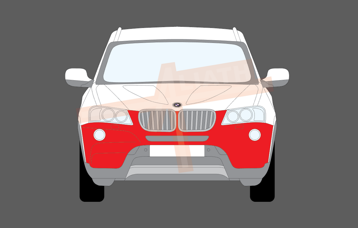 BMW X3 Series M-Sport (Type F25) 2014-2017, Front Bumper CLEAR Paint Protection