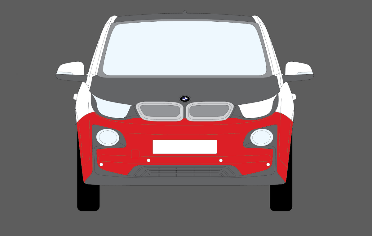 BMW i3 2014-, Front Bumper CLEAR Paint Protection
