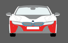 BMW i8 2014-, Front Bumper CLEAR Paint Protection