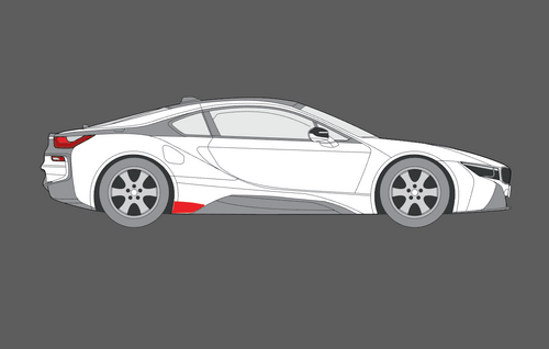 BMW i8 2014- Side Skirt Trim OE Style CLEAR Shield