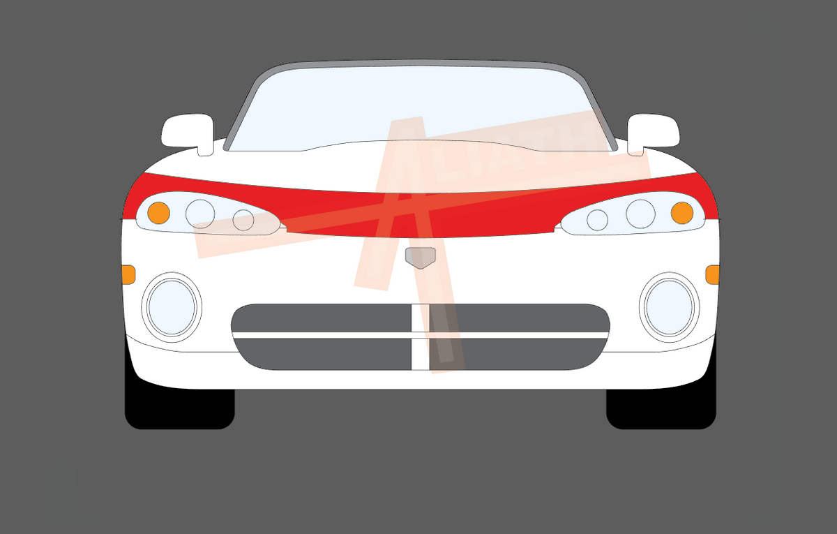 Dodge Viper (Type mk1 & Mk2) 1991-2002, Bonnet Front Nose CLEAR Paint Protection