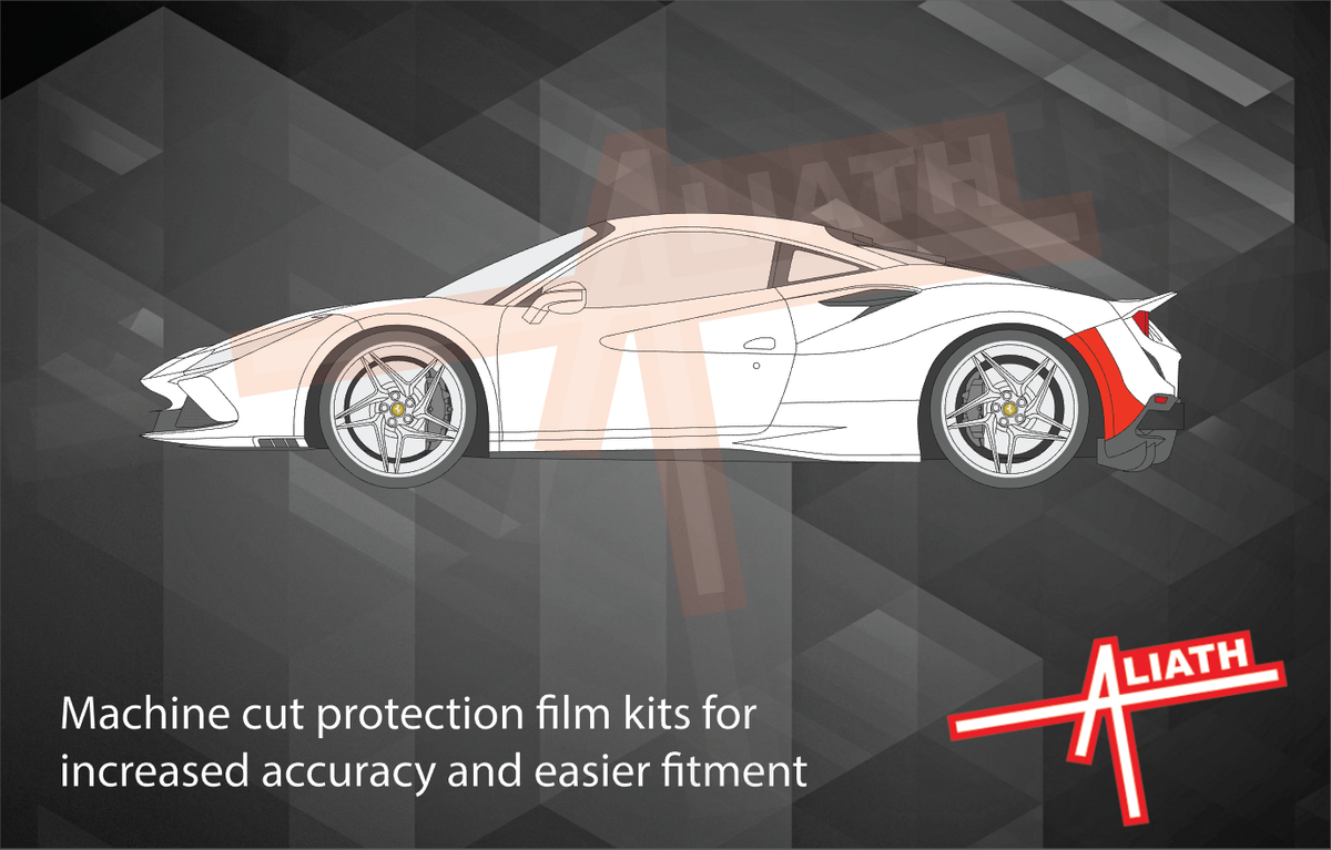 Ferrari F8 Tributo 2019-, Rear Bumper Arches CLEAR Paint Protection