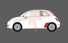Fiat 500 2012-Present, Rear QTR arches  CLEAR Paint Protection