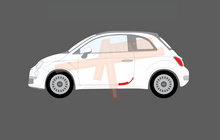 Fiat 500 2012-Present, Rear Door Shut Lower QTR Edges CLEAR Paint Protection