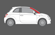 Fiat 500 Abarth 2008-2016 A-pillars CLEAR Paint Protection