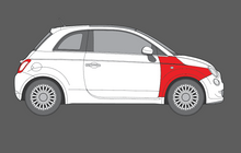 Fiat 500 Abarth 2008-2016 Full Wings CLEAR Paint Protection