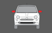 Fiat 500 Abarth 2008-2016 Door Mirror Covers CLEAR Paint Protection