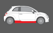 Fiat 500 Abarth 2008-2016 Side Sill Skirt Trims CLEAR Paint Protection