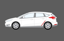 Ford Focus (MK3) 2011-2019, Rear Door Shut Arch Edge CLEAR Paint Protection