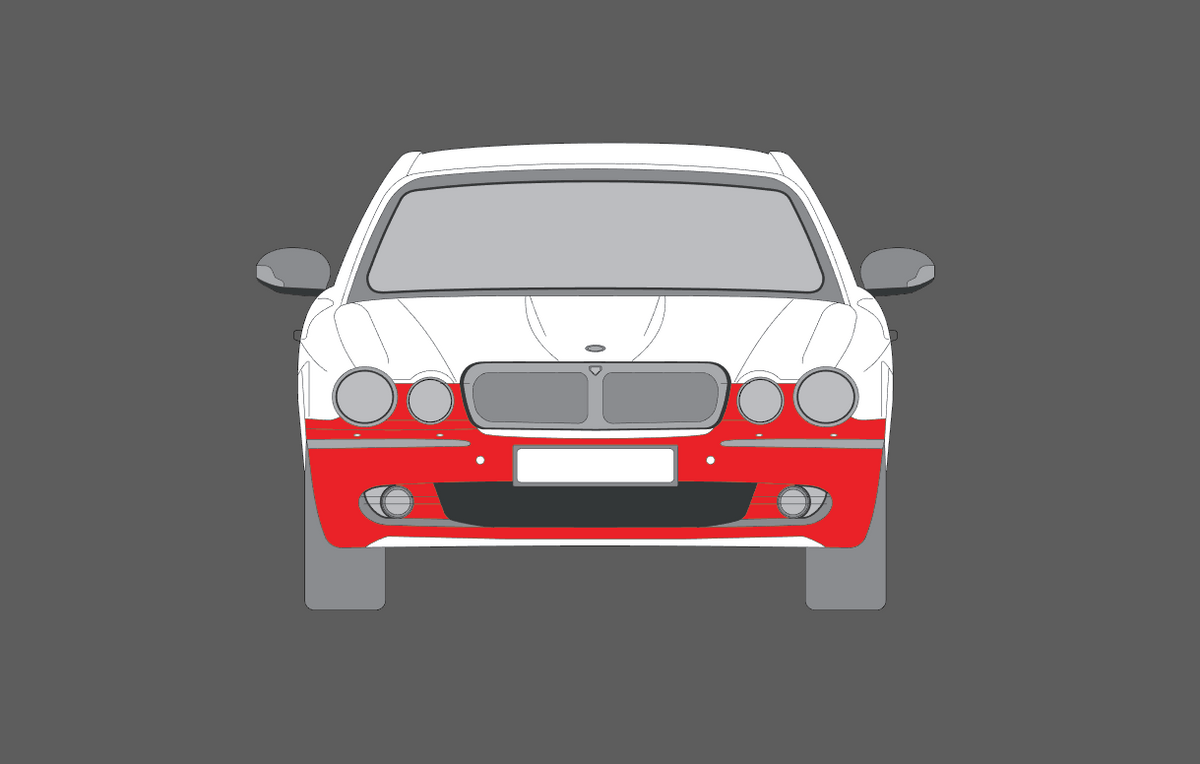 Jaguar XJ (X350) 2007-2009, Front Bumper CLEAR Paint Protection