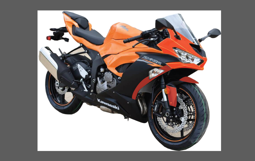 Kawasaki Motorcycle Ninja ZX6R 2019 Front Nose CLEAR Paint