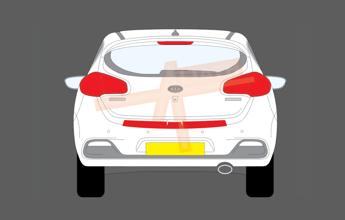 Kia Ceed 2013-2019, Rear Bumper Upper CLEAR Paint Protection