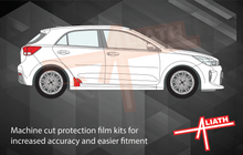 Kia Rio 2016-Present, Rear Wing & door Arch Sections OE Style BLACK Paint Protection