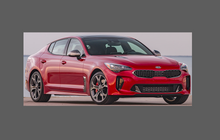 Kia Stinger 2017-, Side Sill Skirt Trims CLEAR Paint Protection