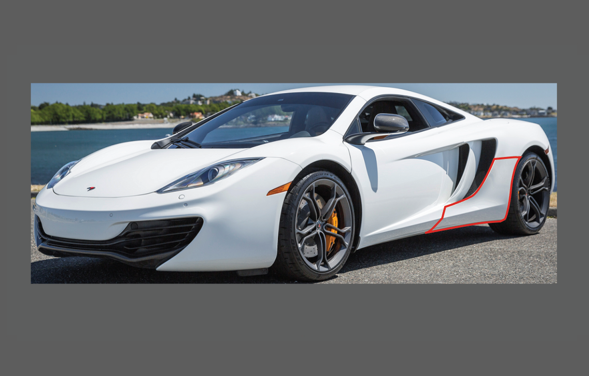 Mclaren 12C (625 / 650) 2012-2014, Rear Sill Panel QTR CLEAR Paint Protection